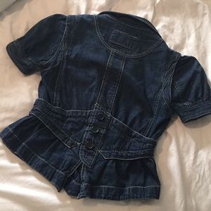short sleeve denim bolero jacket